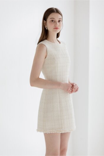 [주문제작] Trimming Tweed Mini Dress