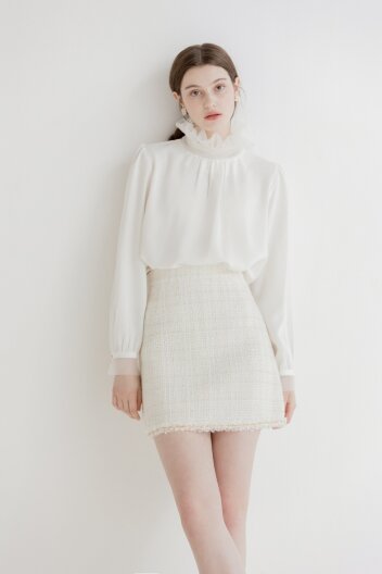 [주문제작] Trimming Tweed Mini Skirt