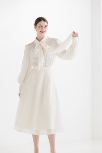 [주문제작] 4 Layer Tuck Lace Skirt