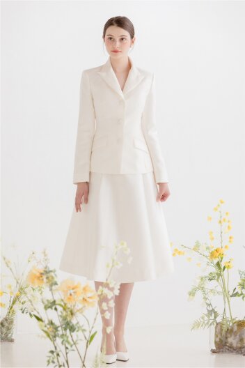 Mikado Flare Skirt [IVORY]