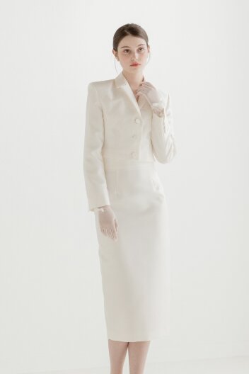 Mikado Slim Skirt [IVORY]