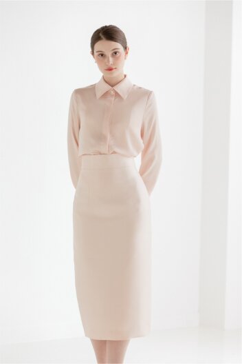 Mikado Slim Skirt [PEACH]