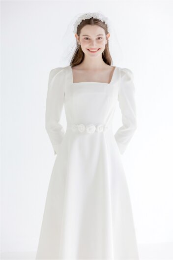 Square Neck Flare Dress