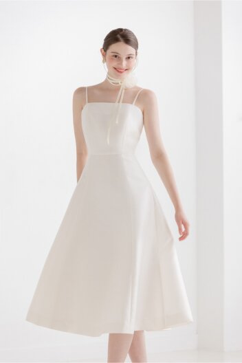 Mikado Tube-top Dress [IVORY]