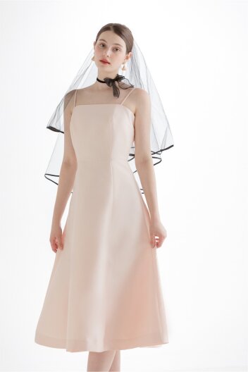 Mikado Tube-top Dress [PEACH]