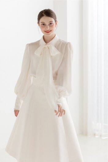 Chiffon Puff Blouse [IVORY]
