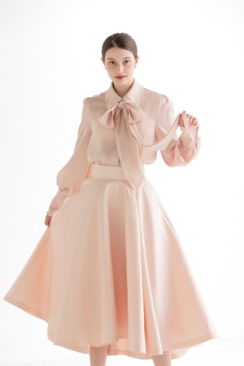 Chiffon Puff Blouse [PEACH]