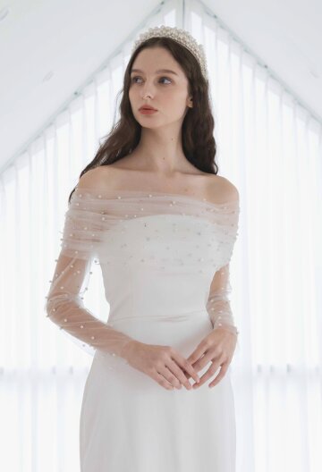 [주문제작] Beads beading off-shoulder bolero