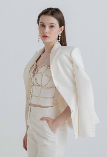 [주문제작] Beading Bra Top_Ivory