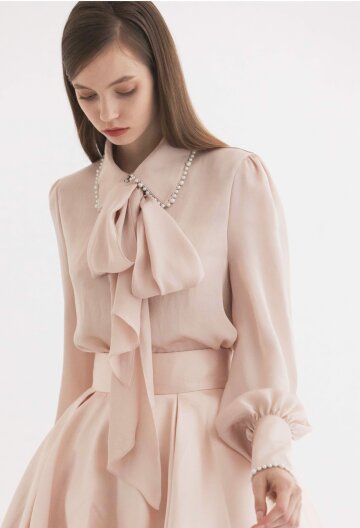 [주문제작] Wedding Tuck Hool Skirt_Peach