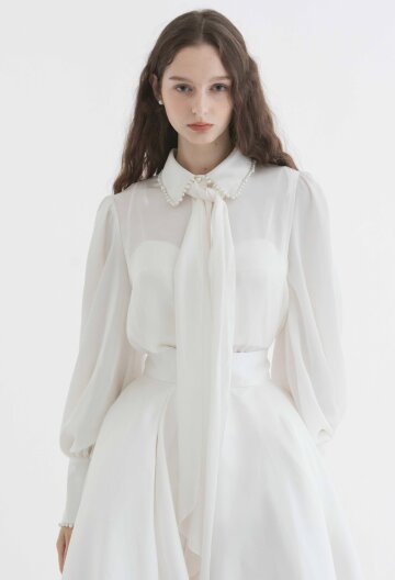[주문제작] Wedding Tuck Hool Skirt_Ivory