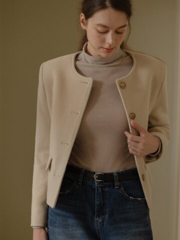 Warm Touch Wool short Jacket(cream)