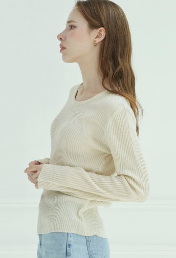 [DO NOT PLAN]슬림핏 유넥 골지 니트_JJKT230103