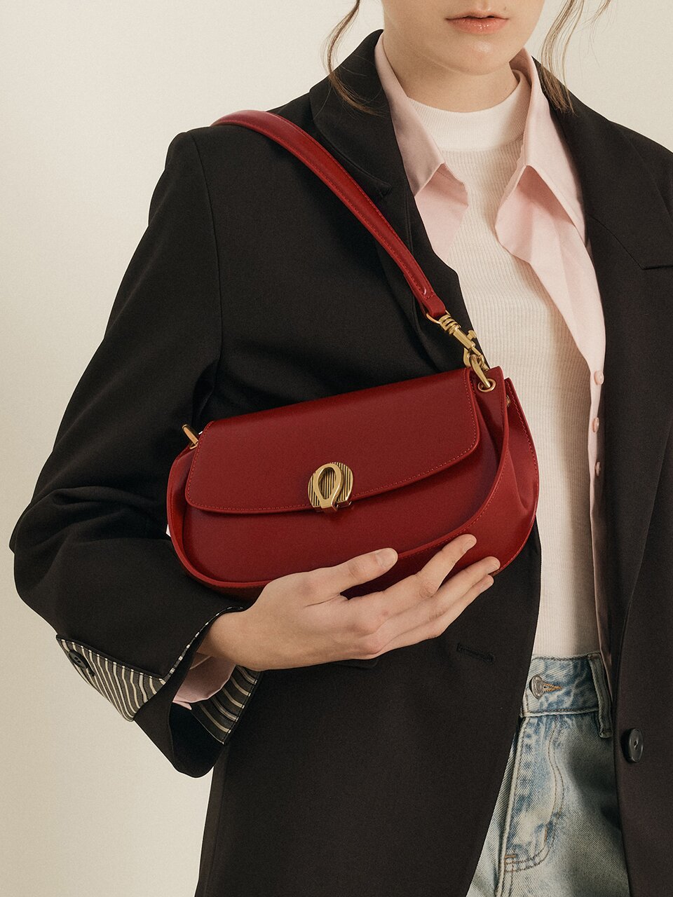 WD_Leather saddle handbag_RED