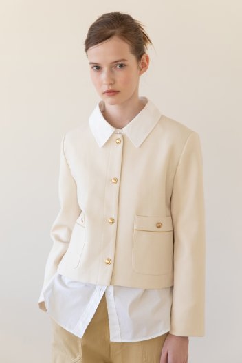 Tweed minimal jacket - Ivory