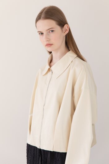 Pintuck collar jacket - Ivory