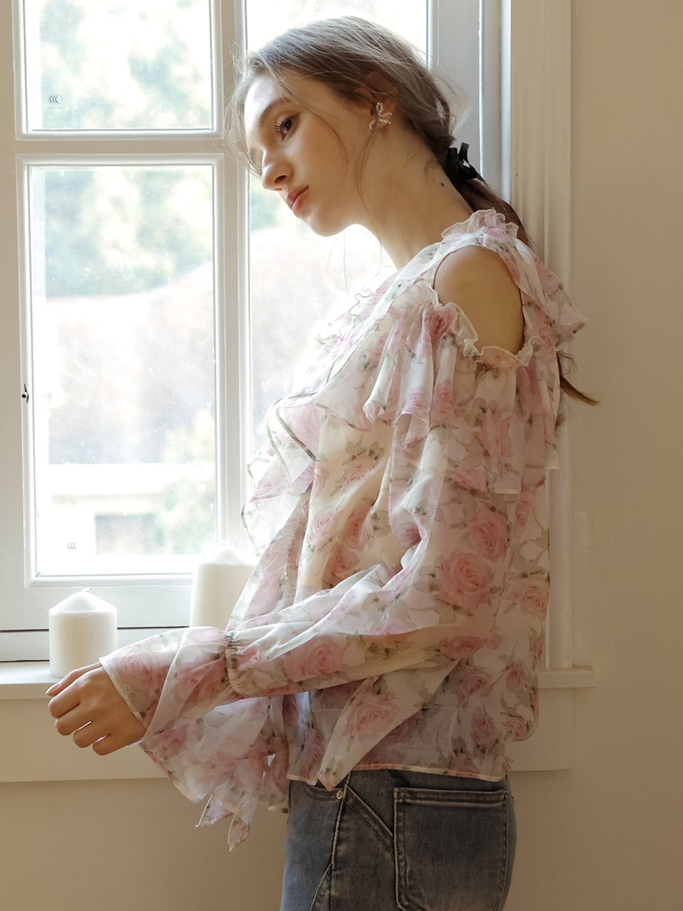 04/24 예약배송_Cest_Palace chiffon floral blouse