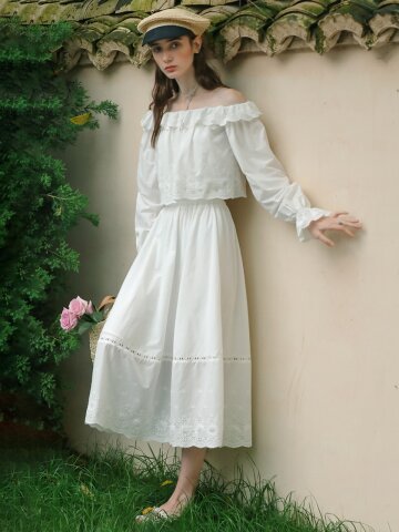 DD_Pure white two-piece set