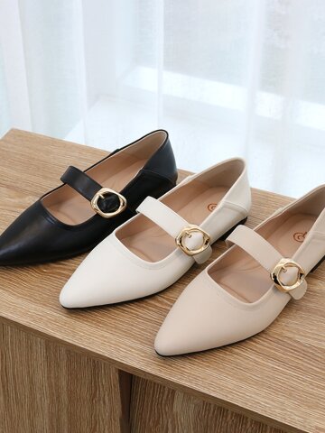 (머랭고) 천연소가죽 엘리제 메리제인슈즈 1cm M24S01L