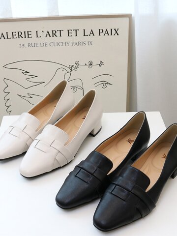 (머랭고) 천연소가죽 몰트 펌프스 3cm M24S04L