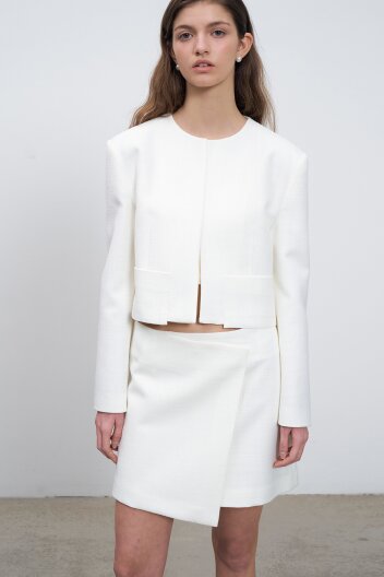 Collarless Short Jacket