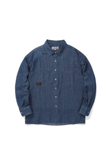 SL-LABEL BIG POCKET DENIM SHIRTS 미드나잇데님
