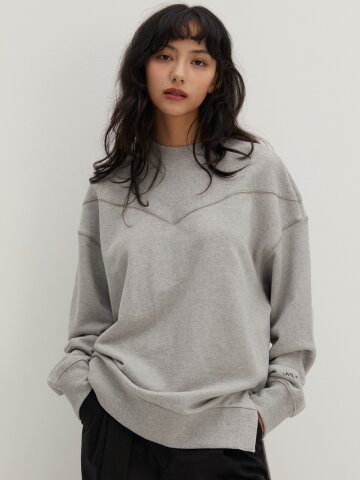 Laverous Slit Sweatshirt Melange Gray