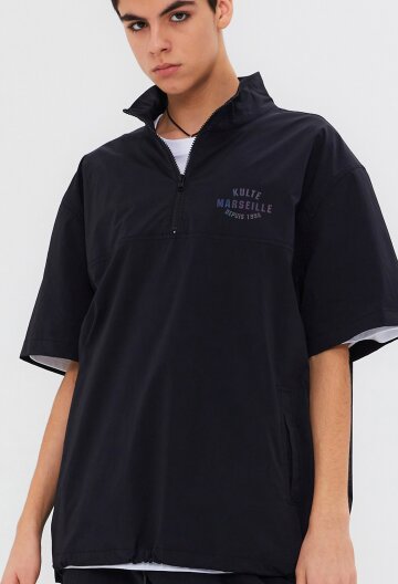 CIRCLE ARCH HALF ZIP ANORAK BLACK