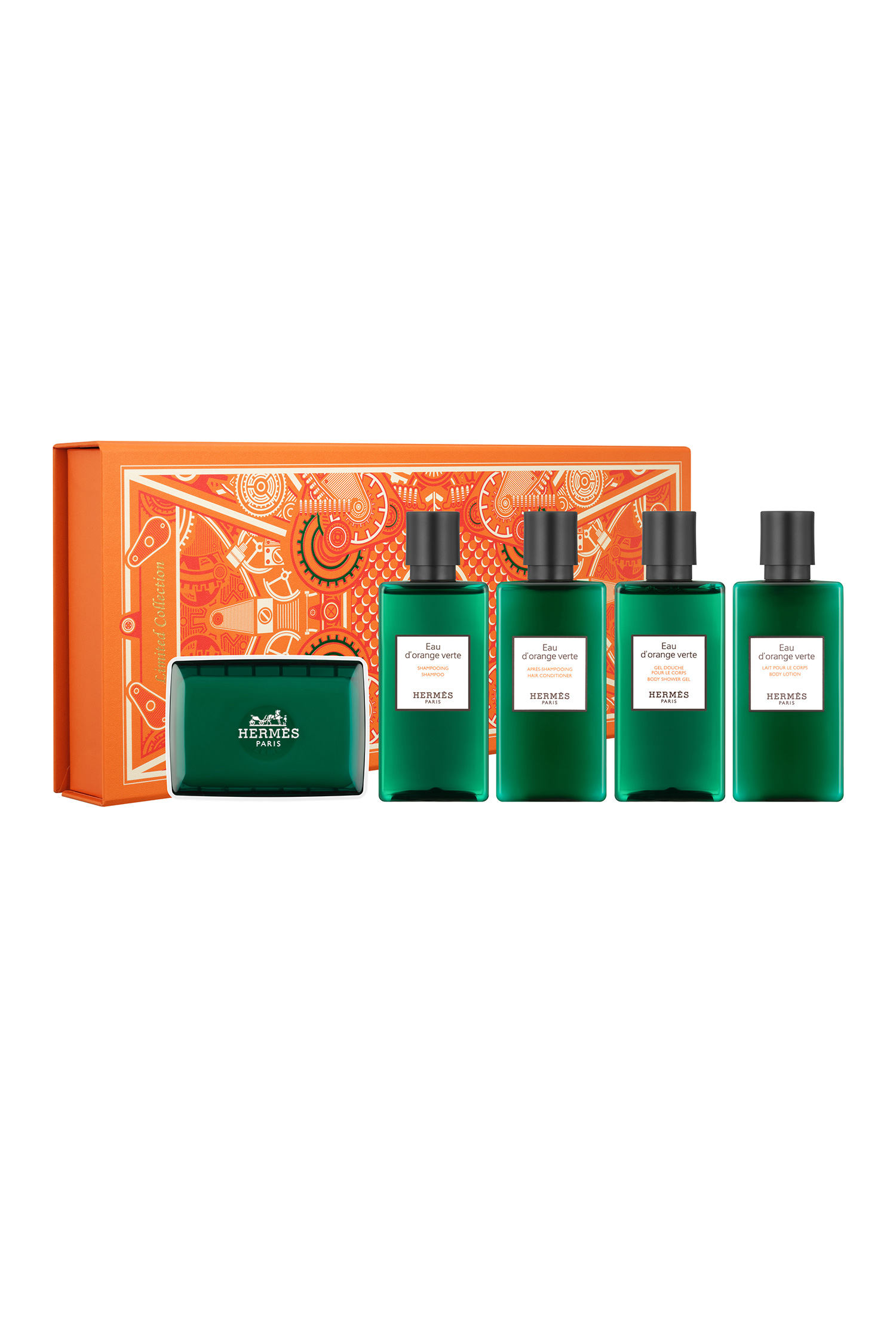 에르메스 오도렌지 베르테 헤어&바디 5종세트 (샴푸80ml+컨디셔너80ml+오드 오렌지 베르테 비누50G+바디워시80ml+바디로션80ml) / 카톤만가능