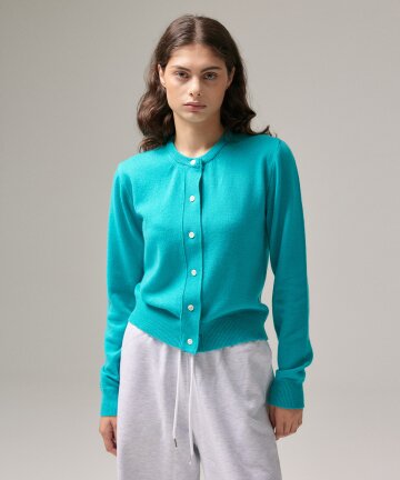 ROUND NECK CARDIGAN (GREEN)