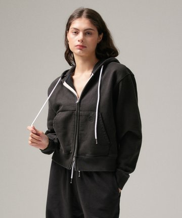 WASHING HOOD ZIP-UP (BLACK)