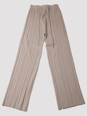 uneven ribbed knit pants_beige