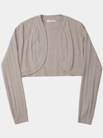 uneven ribbed bolero cardigan_beige