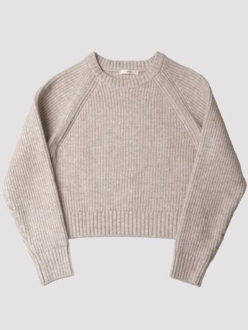 ribbed crop raglan knit top_M.oatmeal