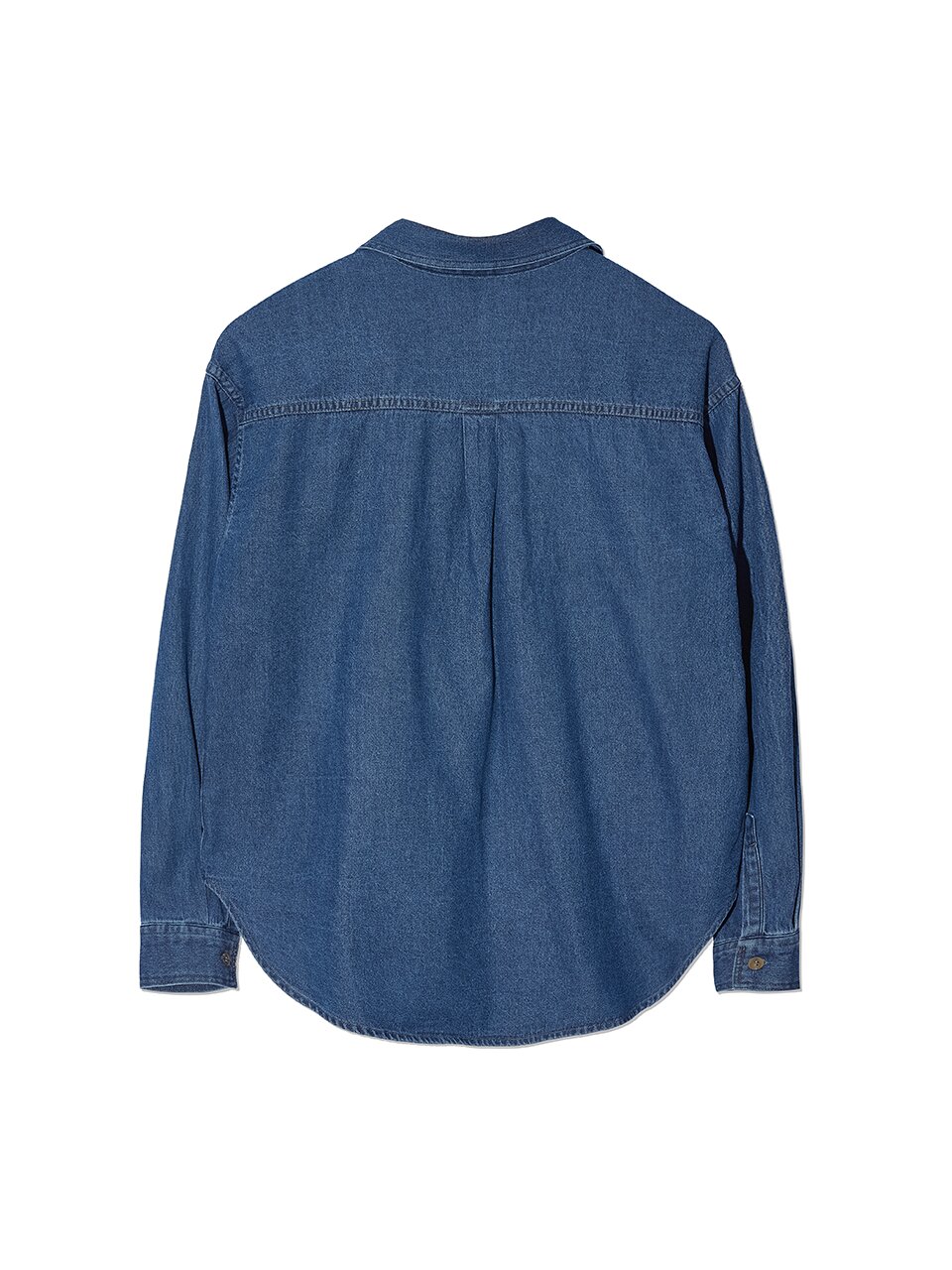 Minimal Logo Denim Shirt - Mid Blue