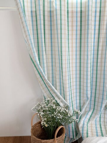 맞춤 메리제인 링클 체크커튼 2color