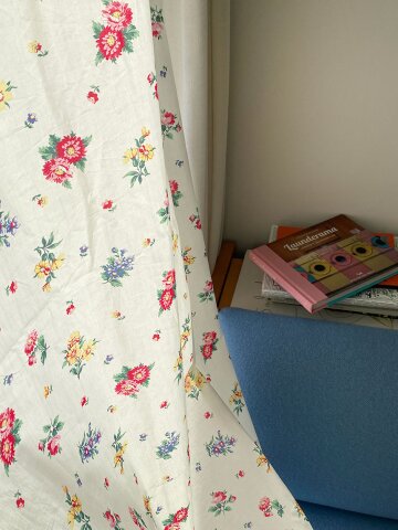 플로리 플라워 빈티지 커튼