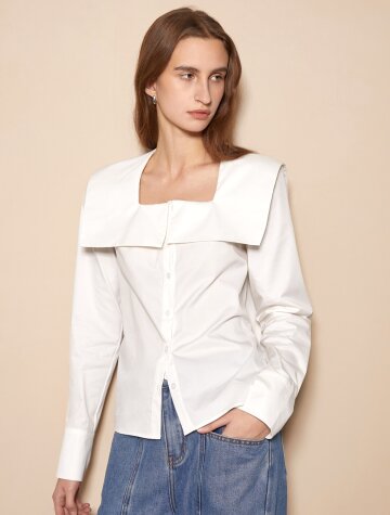 BA_Square neck collar shirt