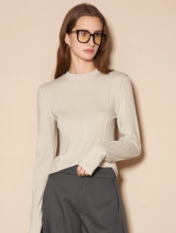 BA_Slim fit apricot top