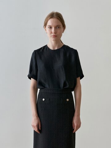 [6차] CRACK HALF SLEEVES BLOUSE_BLACK