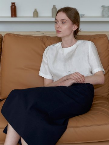 [6차] CRACK HALF SLEEVES BLOUSE_WHITE