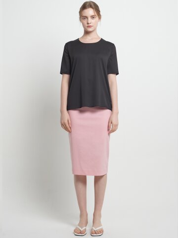 Cotton Pencil Skirt Candy Pink