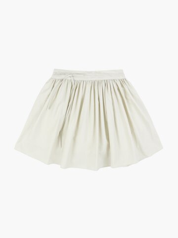STRAP RUSTLE SKIRT_BEIGE