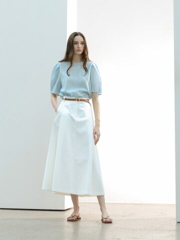 [고객요청 리오더 4/15부터 순차배송예정] 베이직 코튼 플레어 스커트