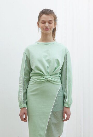 TWISTED DETAIL CROP T-SHIRT I MINT