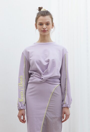 TWISTED DETAIL CROP T-SHIRT I PURPLE