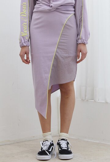 ASYMMETRY JERSEY SKIRT I PURPLE
