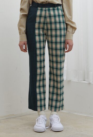 CHECK COMBI PANTS I BLUE