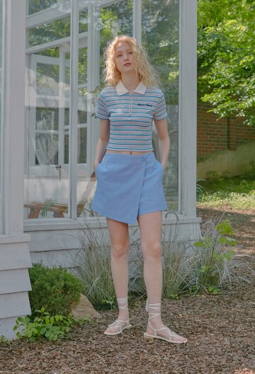 COLLAR CROP T-SHIRTS I PURPLE