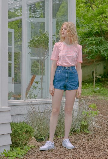 SHINY CHECK T-SHIRTS I PINK